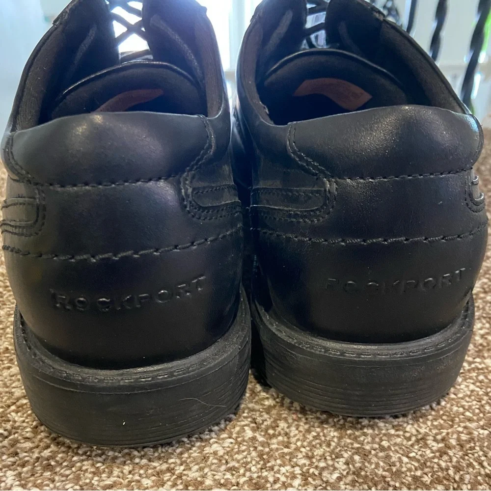 Rockport Walkability Trutech Black Lace Up Men's Shoes SL2 Apron Toe Size 12
